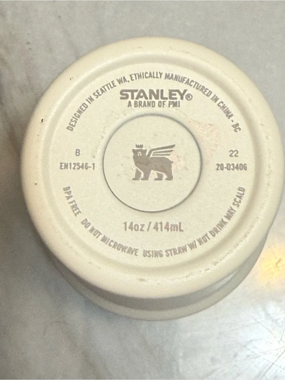 Stanley quencher in white 14oz no lid